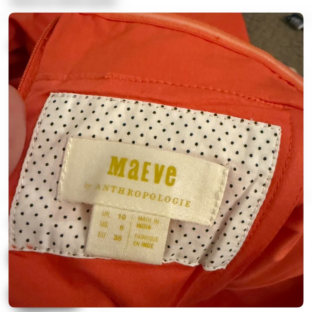 Anthropologie Maeve Midi Orange Dress - Picture 5 of 5